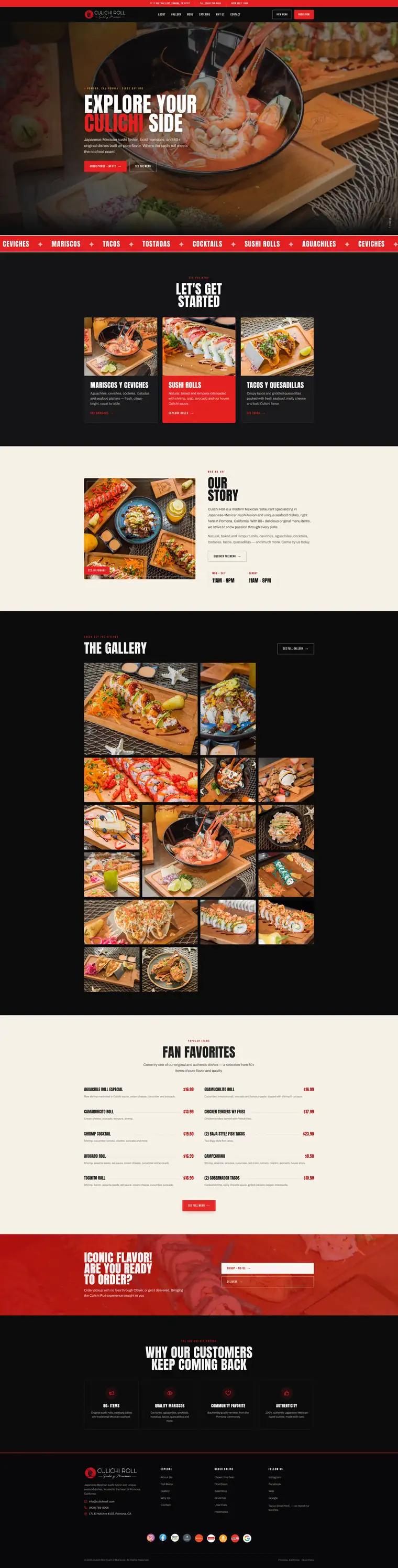 Culichi Roll website