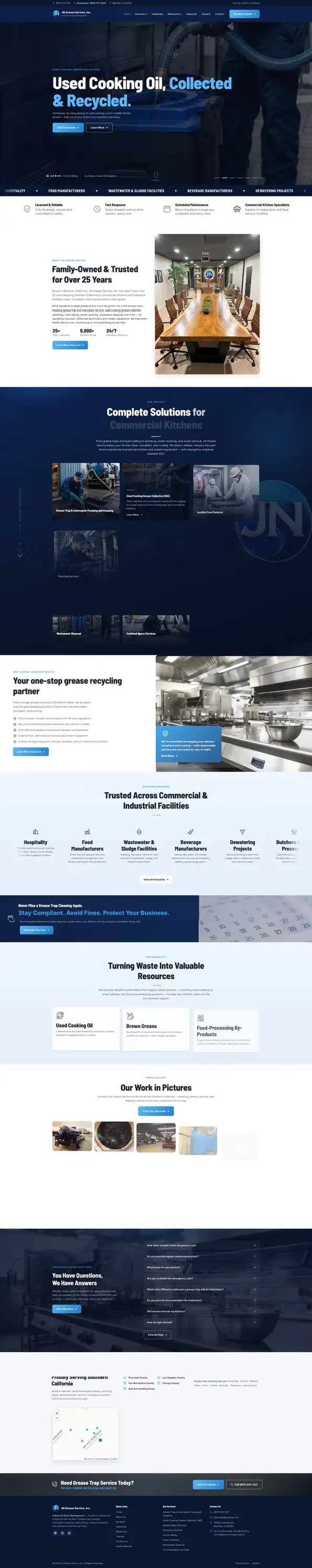 JN Grease Service website