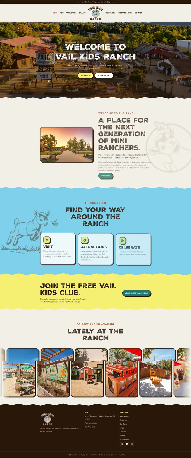 Vail Kids Ranch website